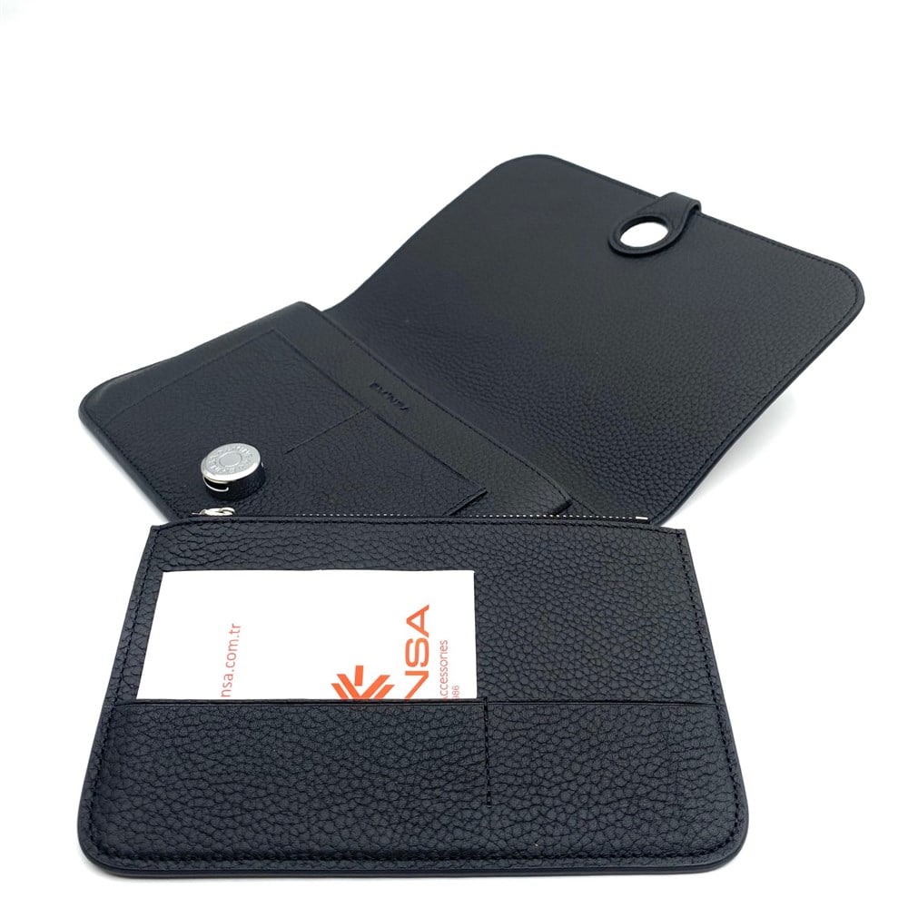 Siyah Deri Kadın Portmone