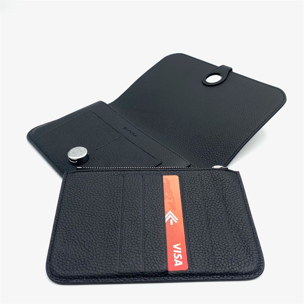 Siyah Deri Kadın Portmone