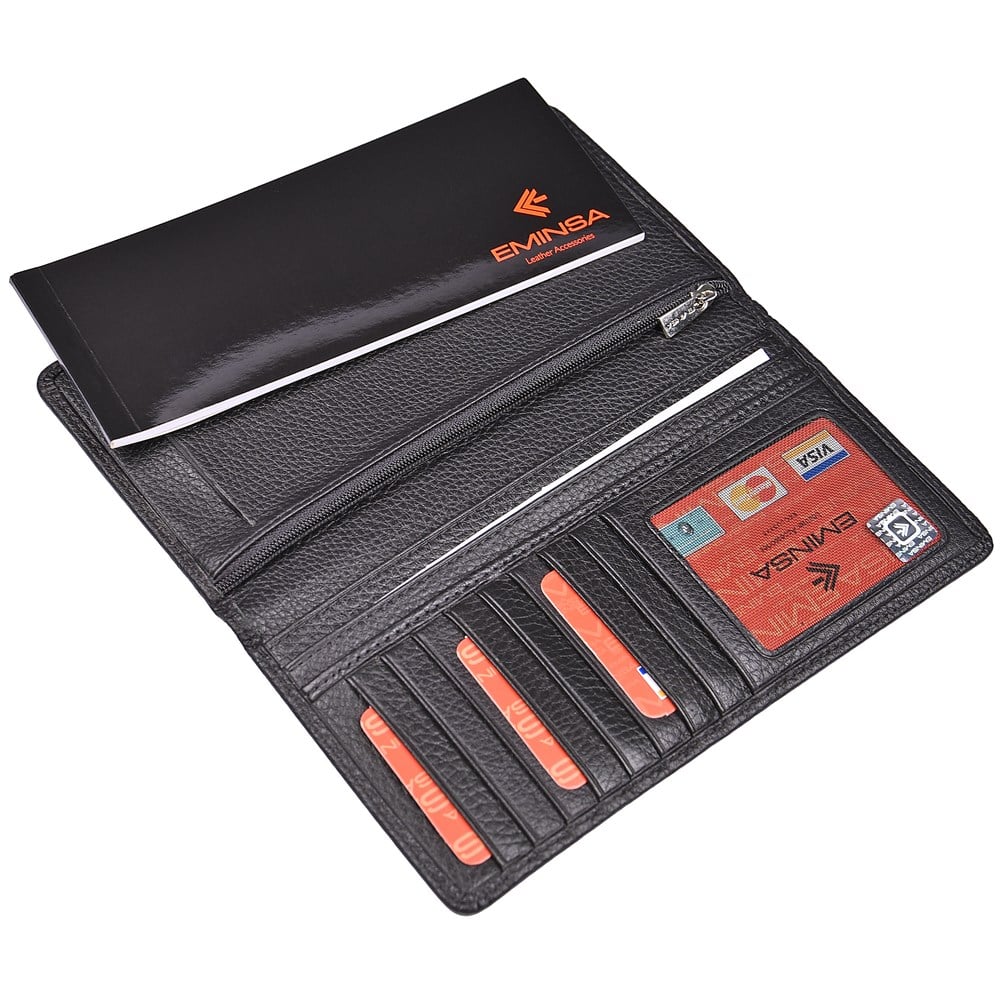 Siyah Hakiki Deri Erkek Çek Cüzdan