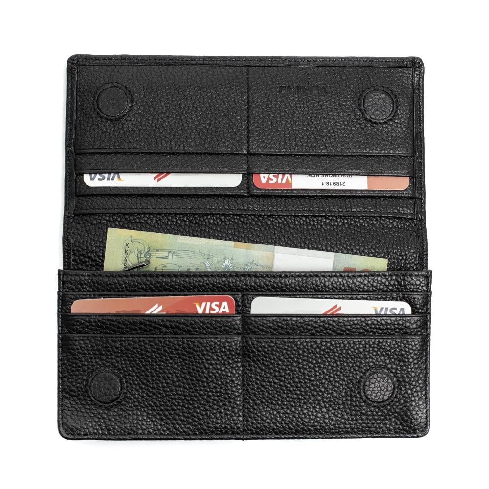 Unisex Hakiki Deri El Saplı Mıknatıslı Telefon Bölmeli Portföy Cüzdan