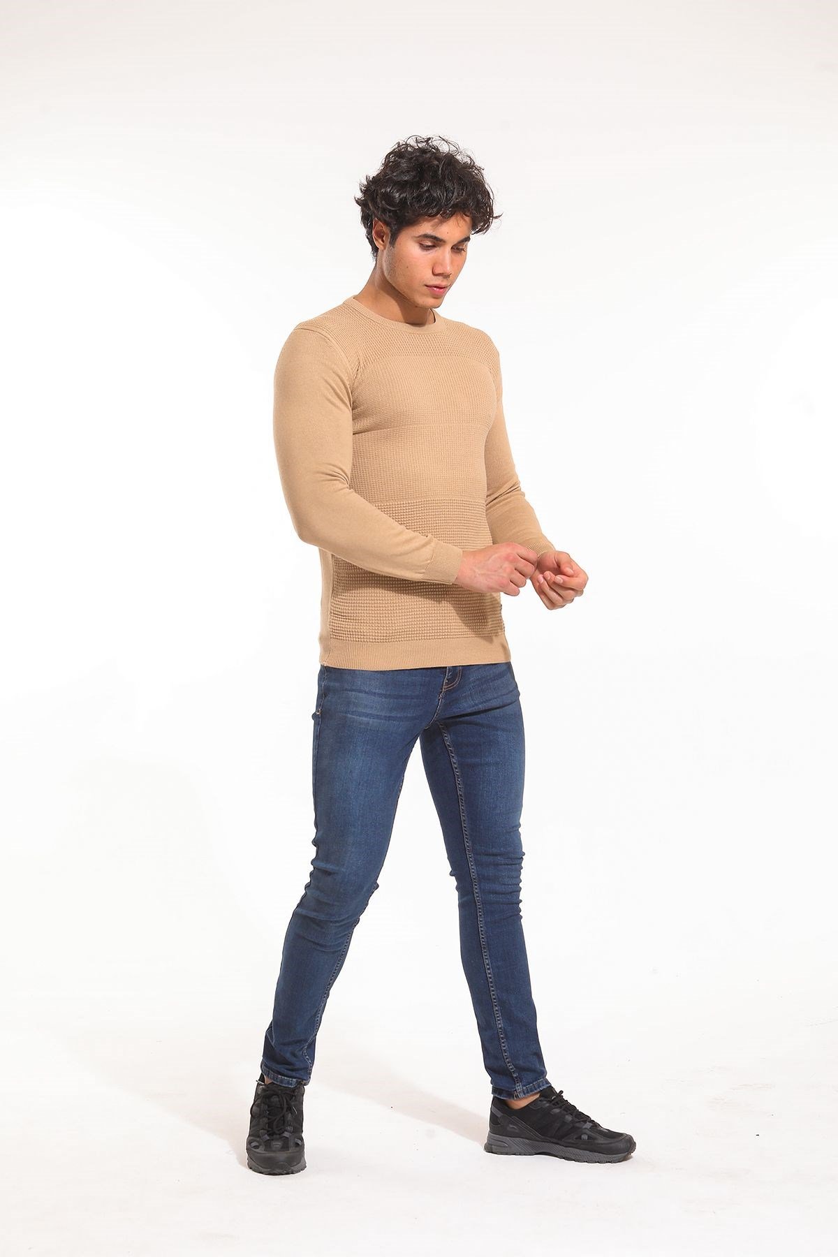 Bisiklet Yaka Kazak Camel (5064)