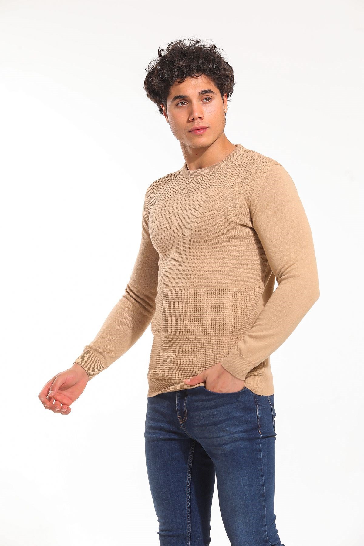 Bisiklet Yaka Kazak Camel (5064)