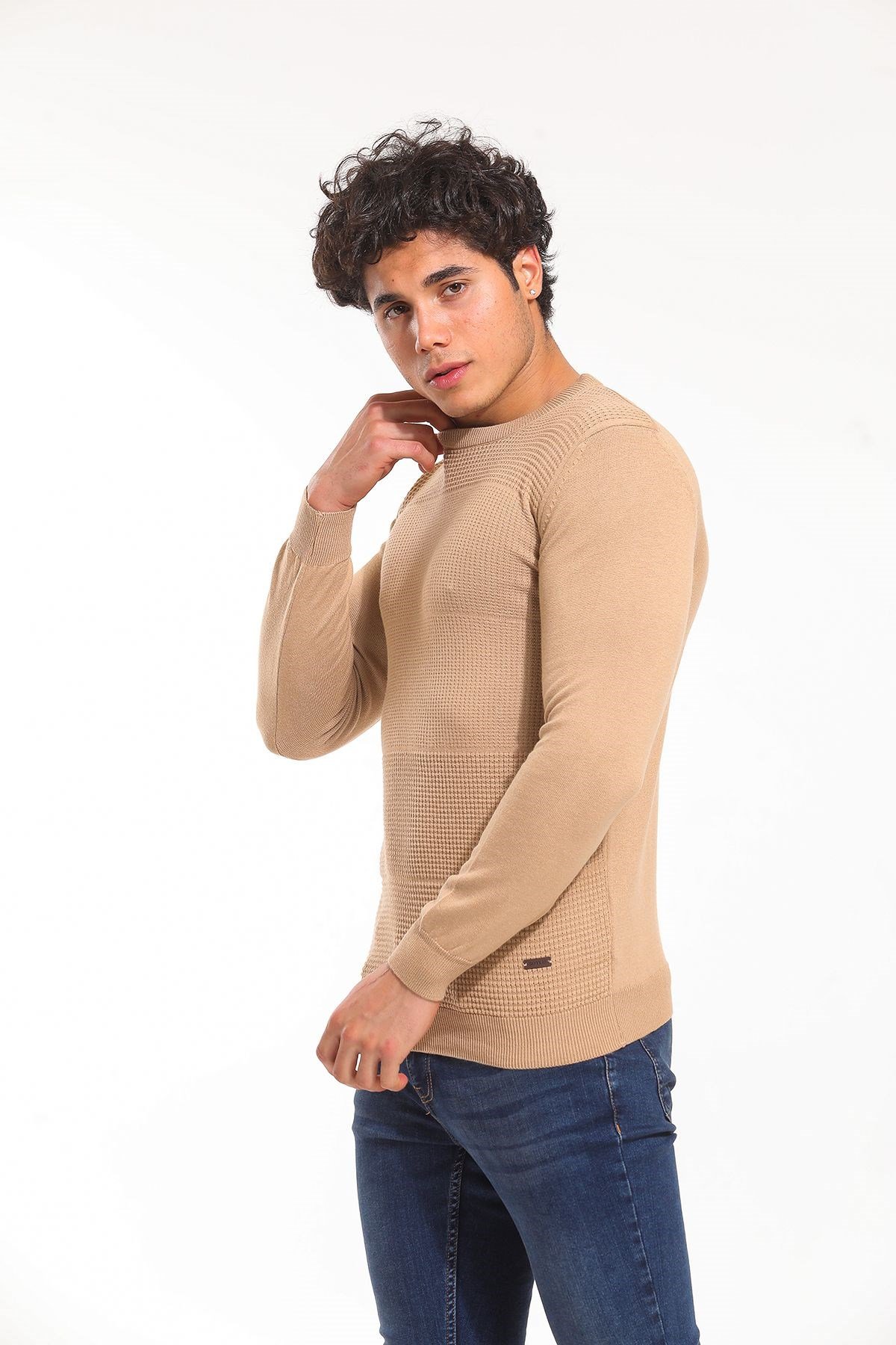 Bisiklet Yaka Kazak Camel (5064)
