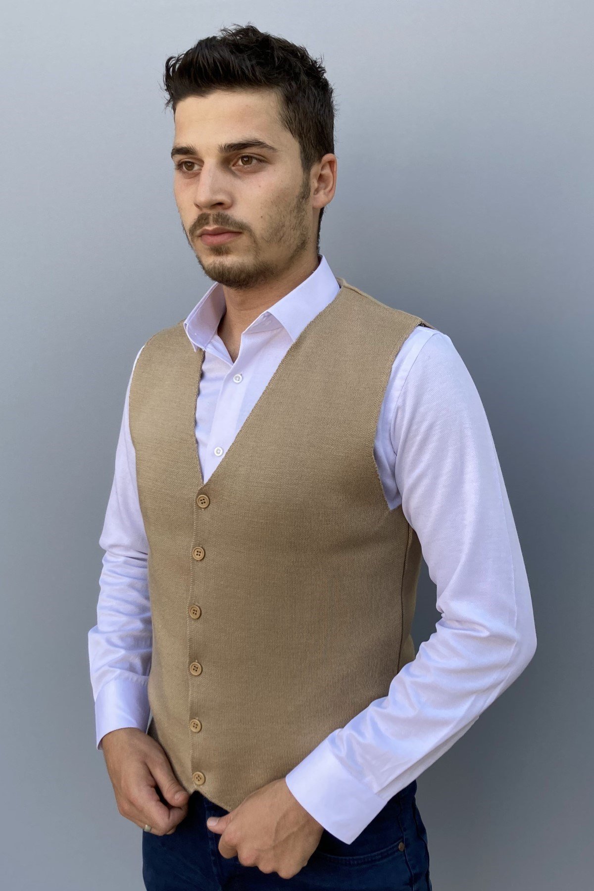 CEPKEN YELEKSoylu TrikoSYL3101CCMLXLSoylu Düz Cepken Yelek Camel (3101C)