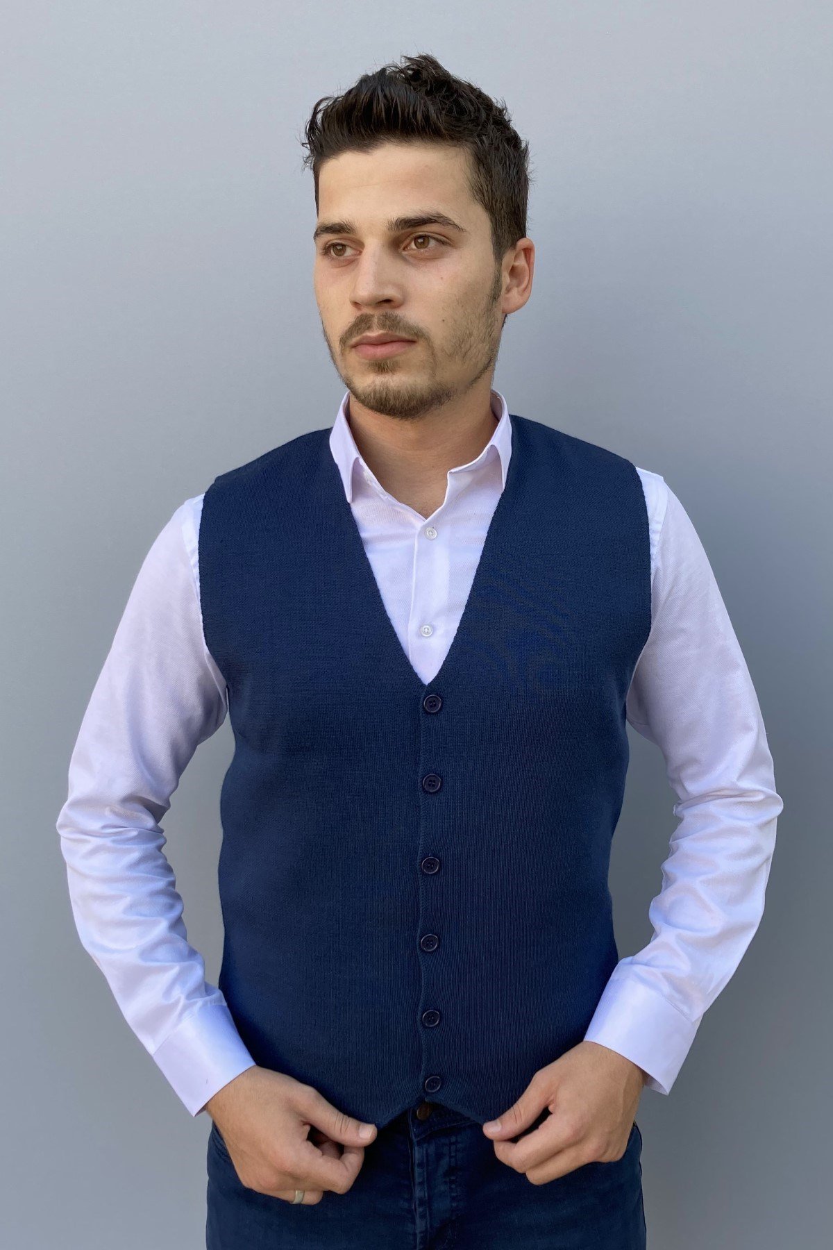 CEPKEN YELEKSoylu TrikoSYL3101CİNDXLSoylu Düz Cepken Yelek İndigo (3101C)