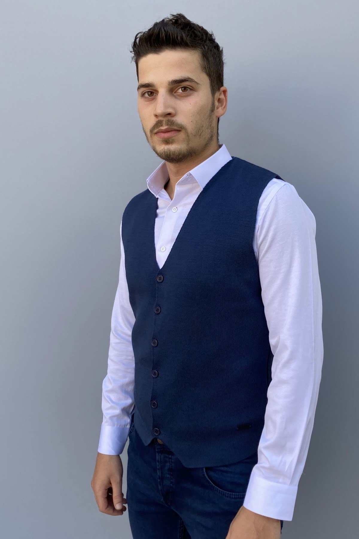 CEPKEN YELEKSoylu TrikoSYL3101CİNDXLSoylu Düz Cepken Yelek İndigo (3101C)