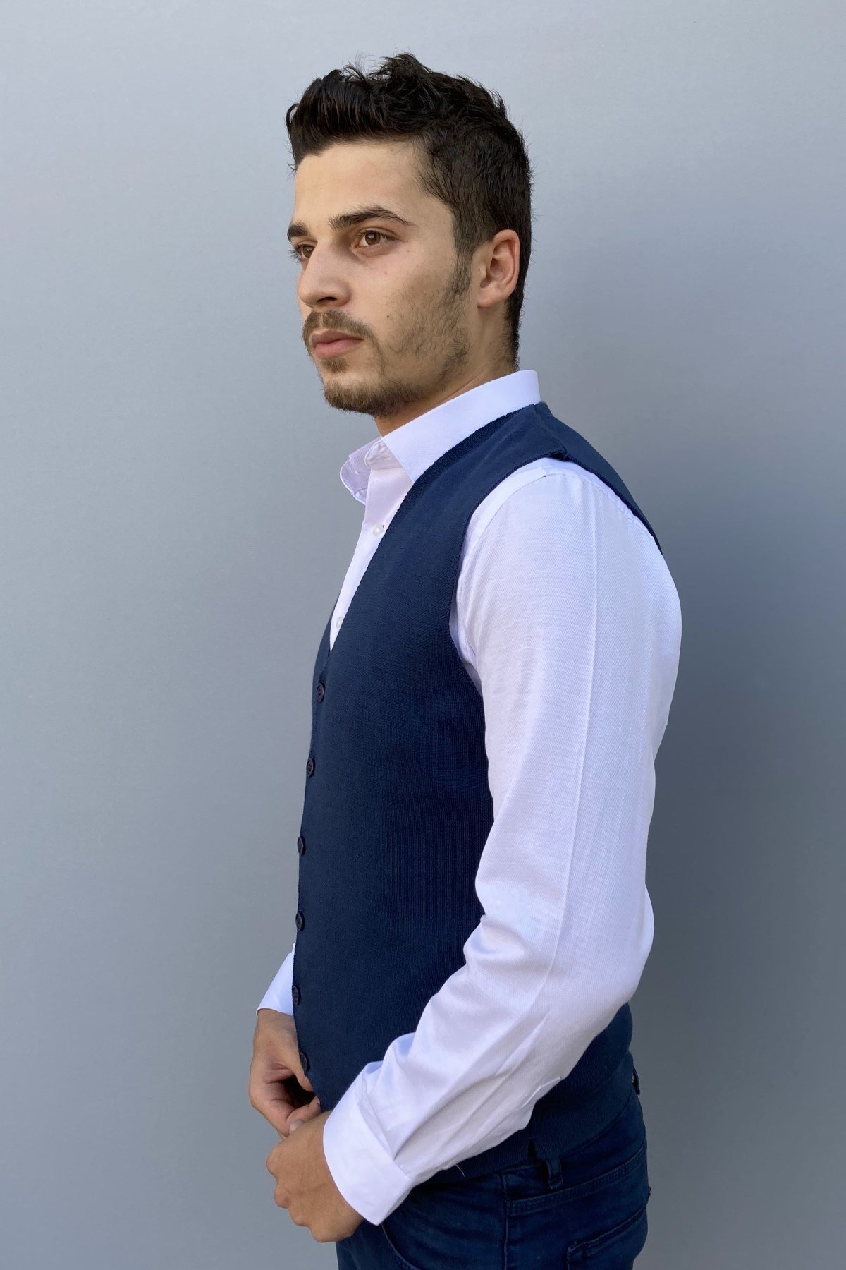 CEPKEN YELEKSoylu TrikoSYL3101CİNDXLSoylu Düz Cepken Yelek İndigo (3101C)