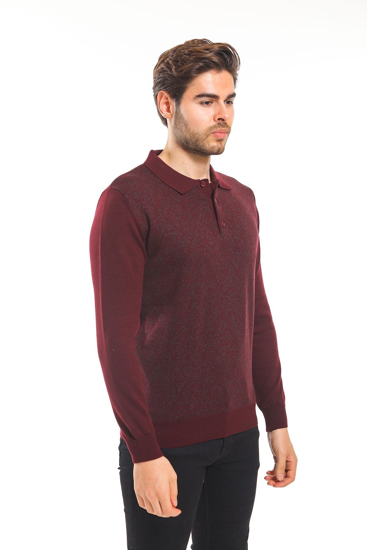 Polo Yaka Kazak Desenli Bordo (5102)