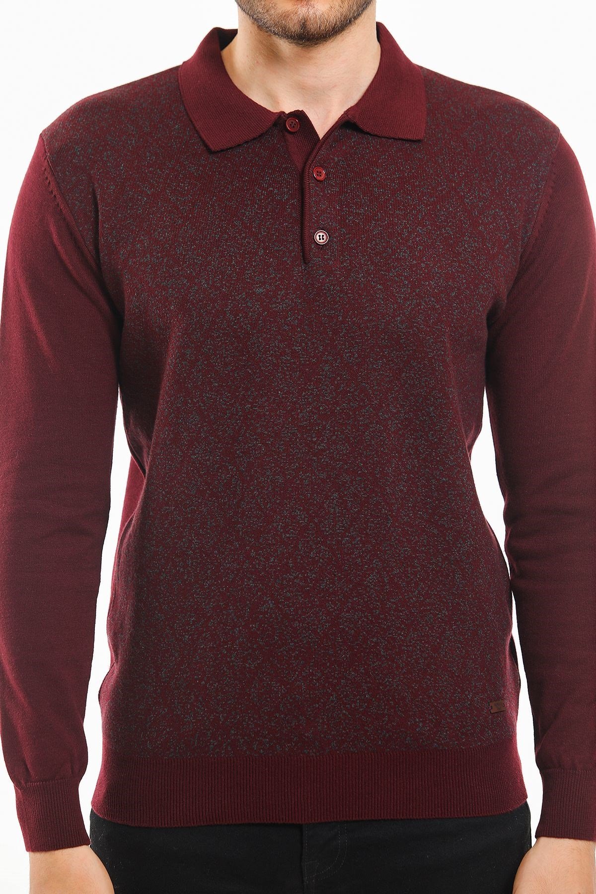 Polo Yaka Kazak Desenli Bordo (5102)