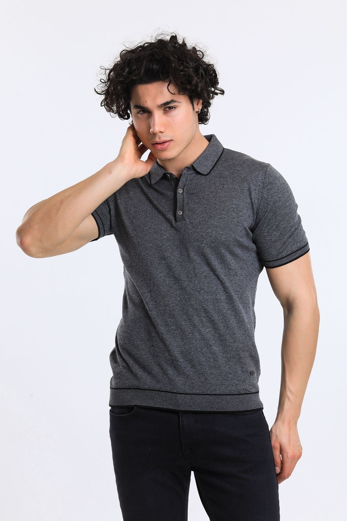 Soylu Trend  I soylutrend.comT-SHİRTSoylu Trend2002GRİErkek Polo Yaka Triko T-Shirt Pamuklu Gri (2002)