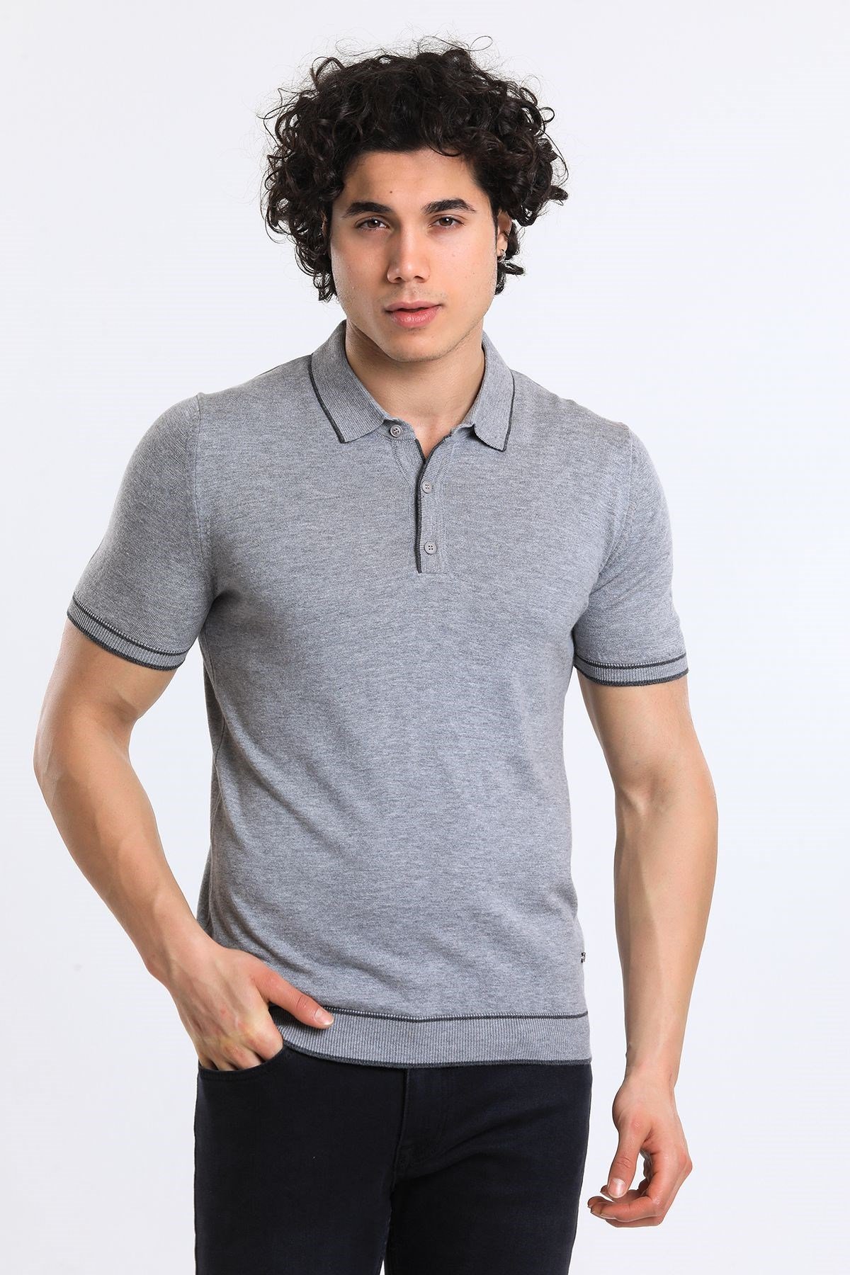 Soylu Trend  I soylutrend.comT-SHİRTSoylu Trend2002AGRİErkek Polo Yaka Triko T-Shirt Pamuklu A.Gri (2002)