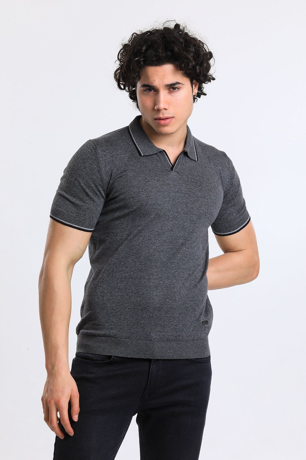 Soylu Trend  I soylutrend.comT-SHİRTSoylu Trend2001GRİErkek Polo Yaka Triko T-Shirt Pamuklu Gri (2001)