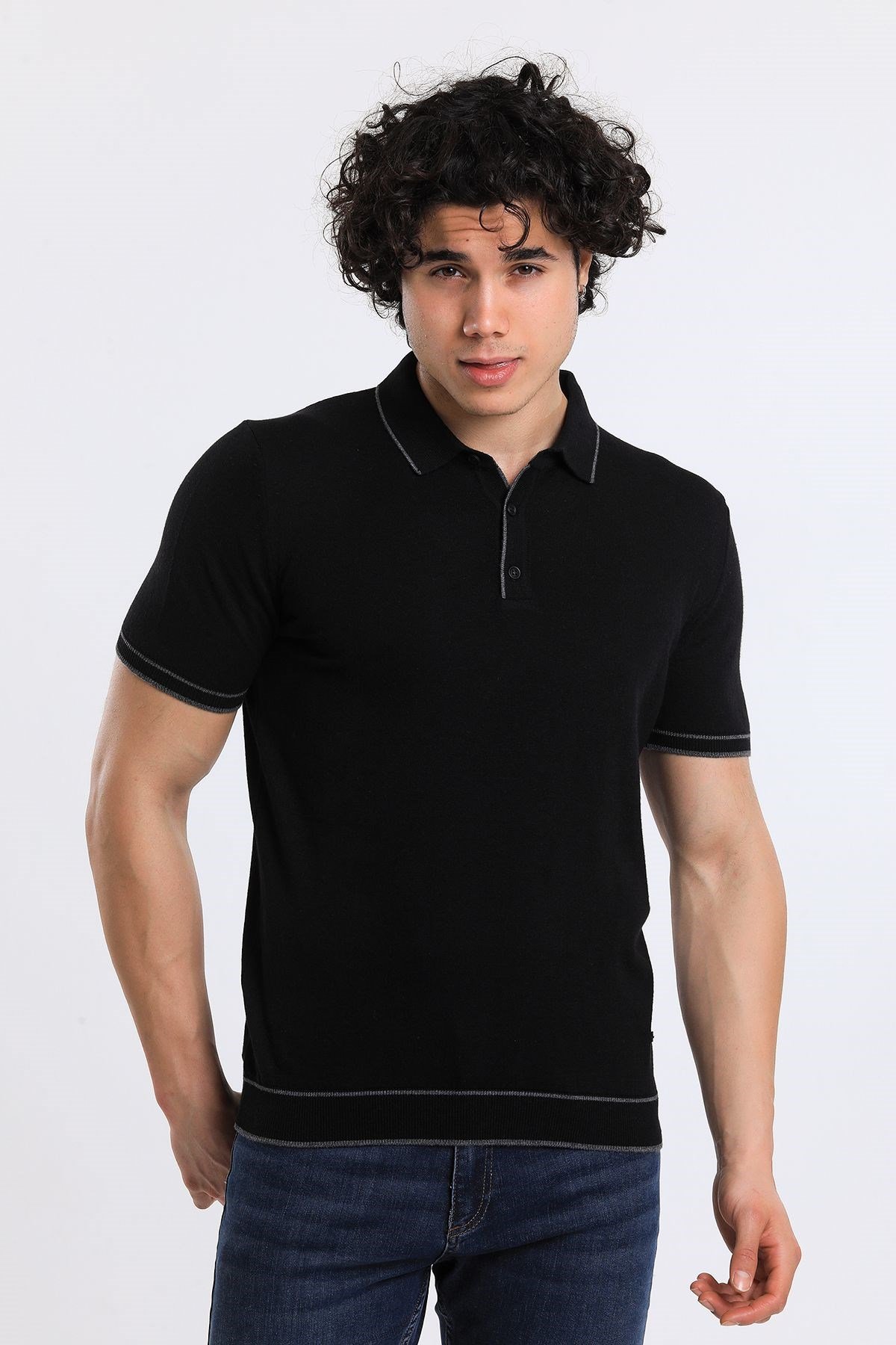 Soylu Trend  I soylutrend.comT-SHİRTSoylu Trend2002SİYAHErkek Polo Yaka Triko T-Shirt Pamuklu Siyah (2002)