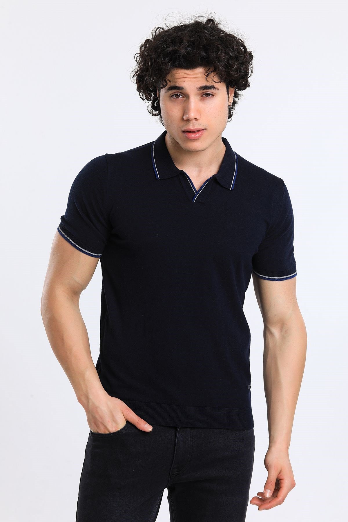 Soylu Trend  I soylutrend.comT-SHİRTSoylu Trend2001LACİVERTErkek Polo Yaka Triko T-Shirt Pamuklu Lacivert (2001)