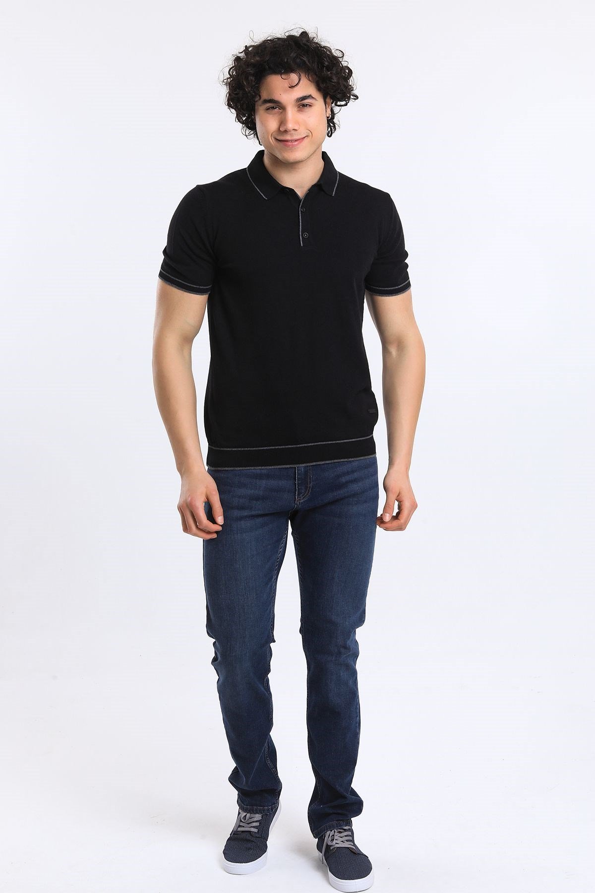 Soylu Trend  I soylutrend.comT-SHİRTSoylu Trend2002SİYAHErkek Polo Yaka Triko T-Shirt Pamuklu Siyah (2002)