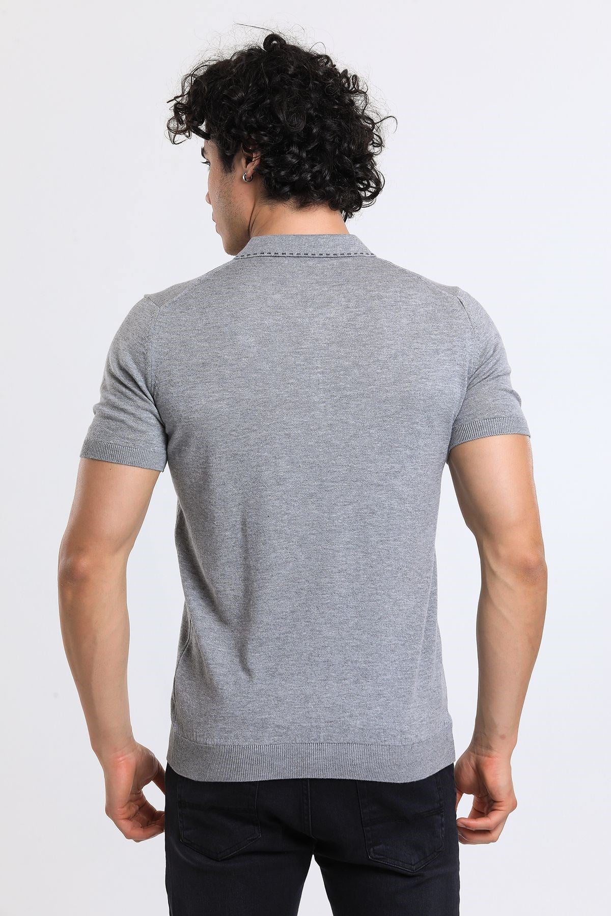 Soylu Trend  I soylutrend.comT-SHİRTSoylu Trend2003AGRİErkek Fermuarlı Polo Yaka Triko T-Shirt Pamuklu A.Gri (2003)