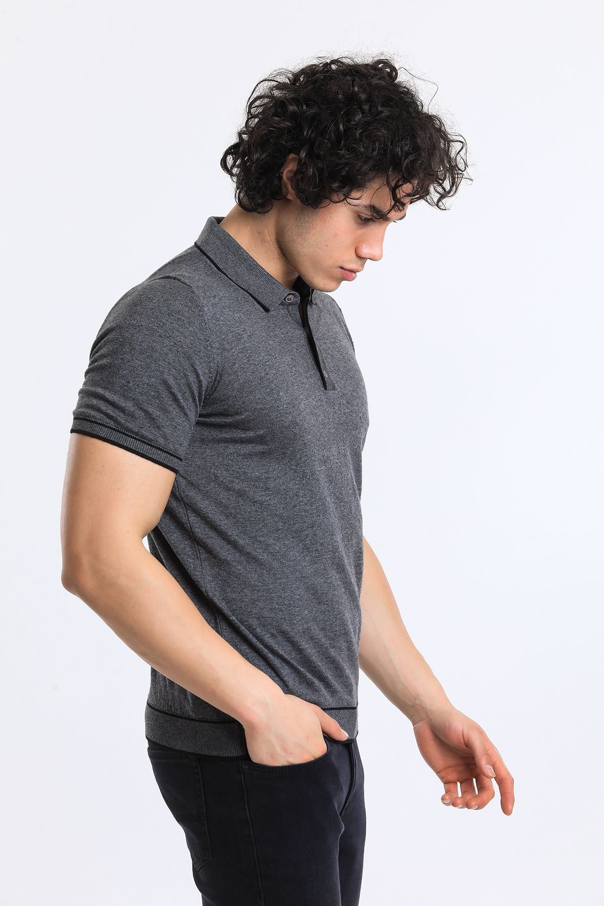 Soylu Trend  I soylutrend.comT-SHİRTSoylu Trend2002GRİErkek Polo Yaka Triko T-Shirt Pamuklu Gri (2002)