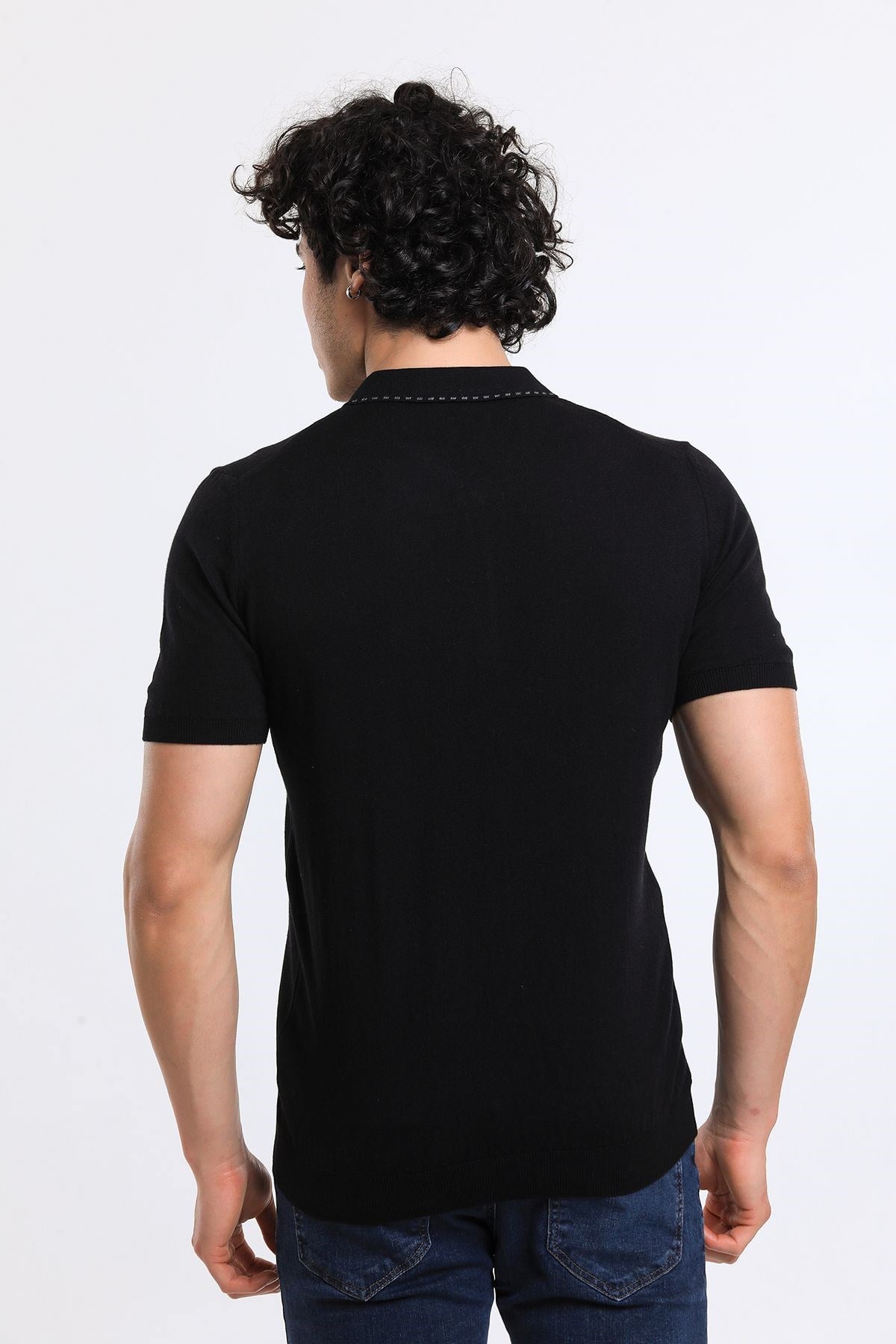 Soylu Trend  I soylutrend.comT-SHİRTSoylu Trend2003SİYAHErkek Fermuarlı Polo Yaka Triko T-Shirt Pamuklu Siyah (2003)