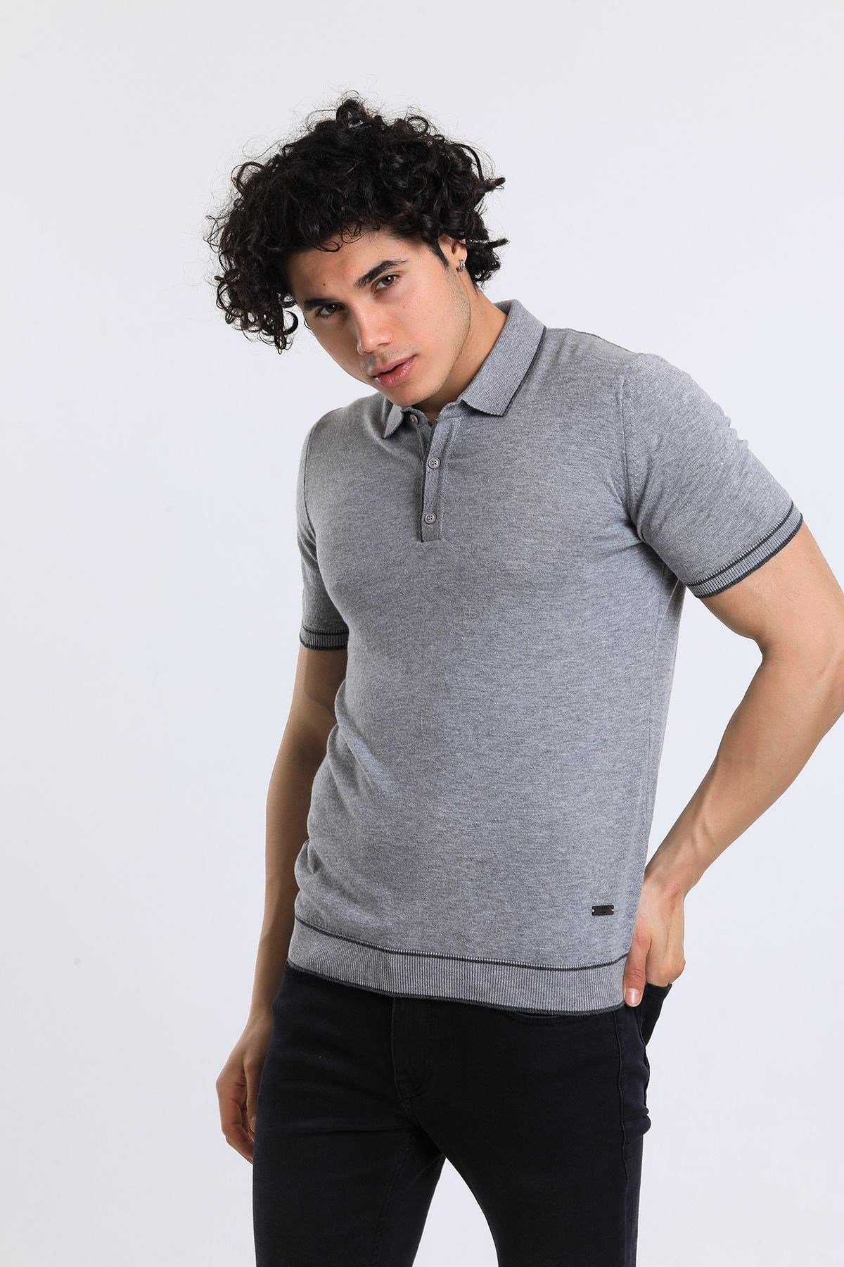 Soylu Trend  I soylutrend.comT-SHİRTSoylu Trend2002AGRİErkek Polo Yaka Triko T-Shirt Pamuklu A.Gri (2002)