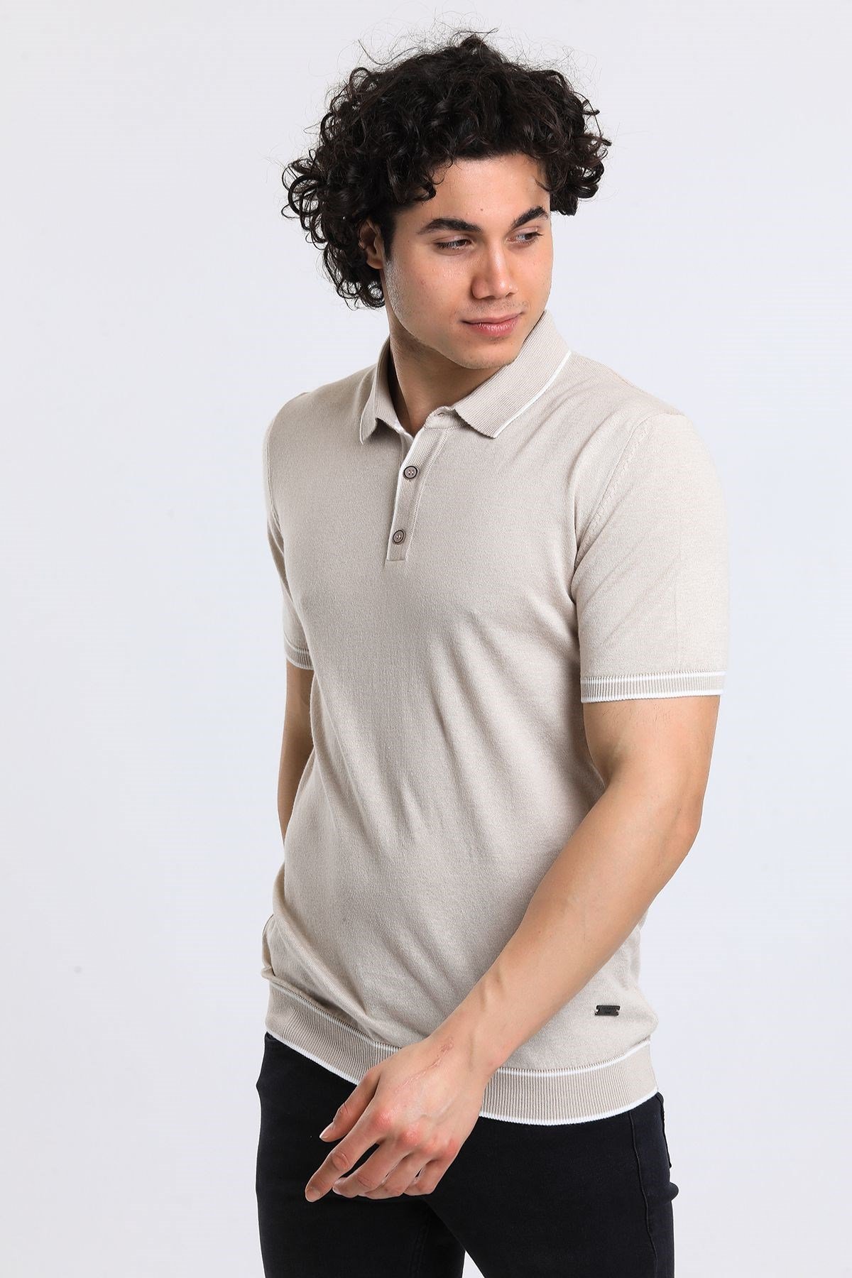 Soylu Trend  I soylutrend.comT-SHİRTSoylu Trend2002TASErkek Polo Yaka Triko T-Shirt Pamuklu Taş (2002)