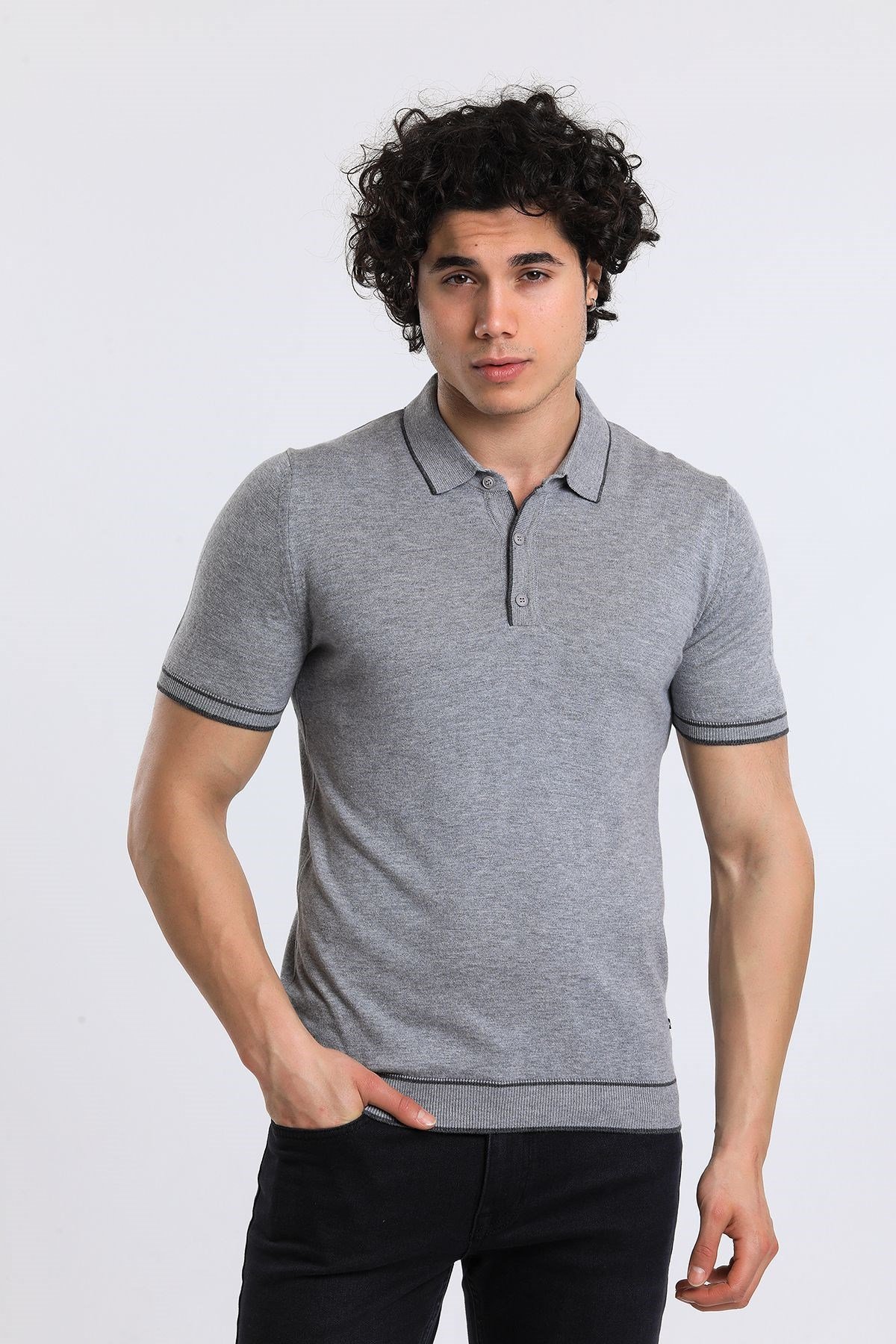 Soylu Trend  I soylutrend.comT-SHİRTSoylu Trend2002AGRİErkek Polo Yaka Triko T-Shirt Pamuklu A.Gri (2002)