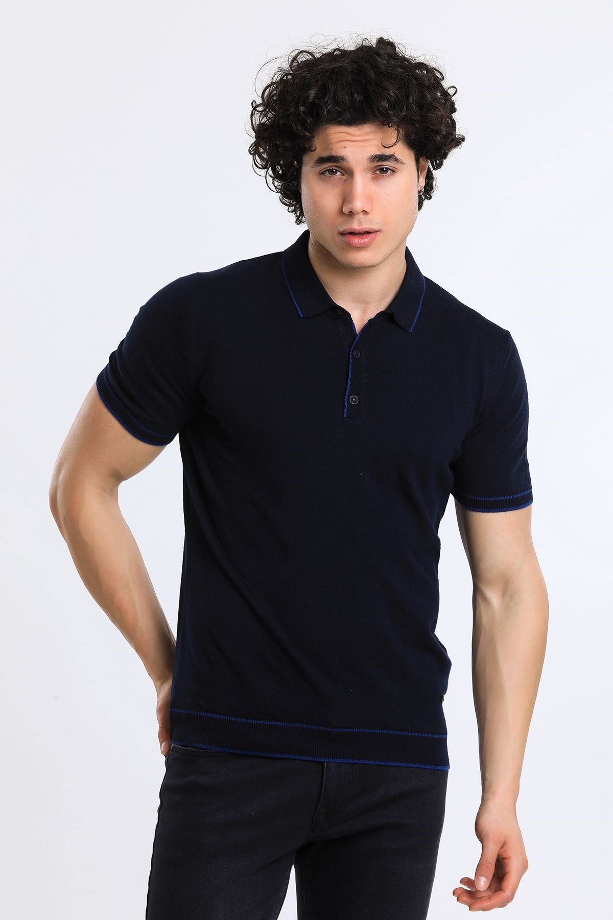Soylu Trend  I soylutrend.comT-SHİRTSoylu Trend2002LACİVERTErkek Polo Yaka Triko T-Shirt Pamuklu Lacivert (2002)