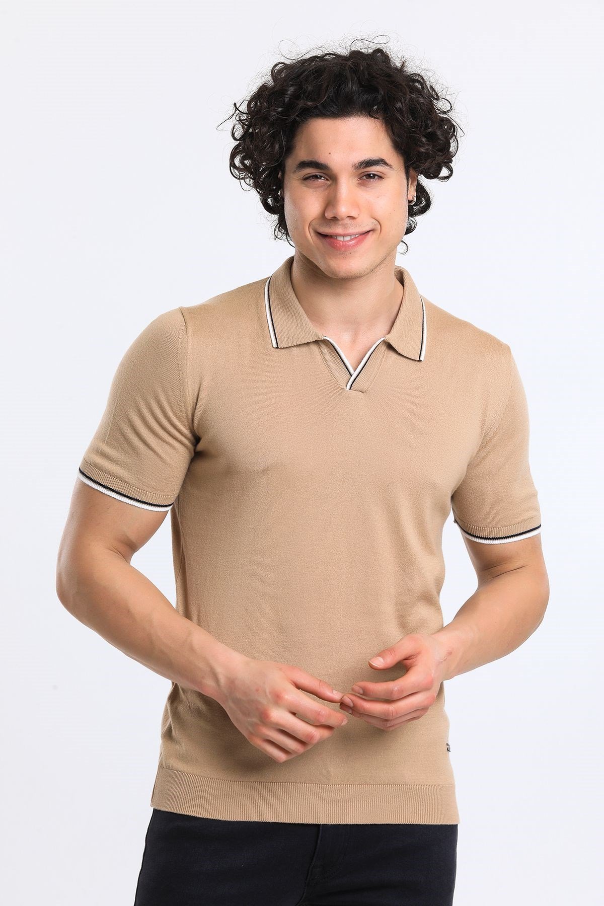 Soylu Trend  I soylutrend.comT-SHİRTSoylu Trend2001CAMELErkek Polo Yaka Triko T-Shirt Pamuklu Camel (2001)