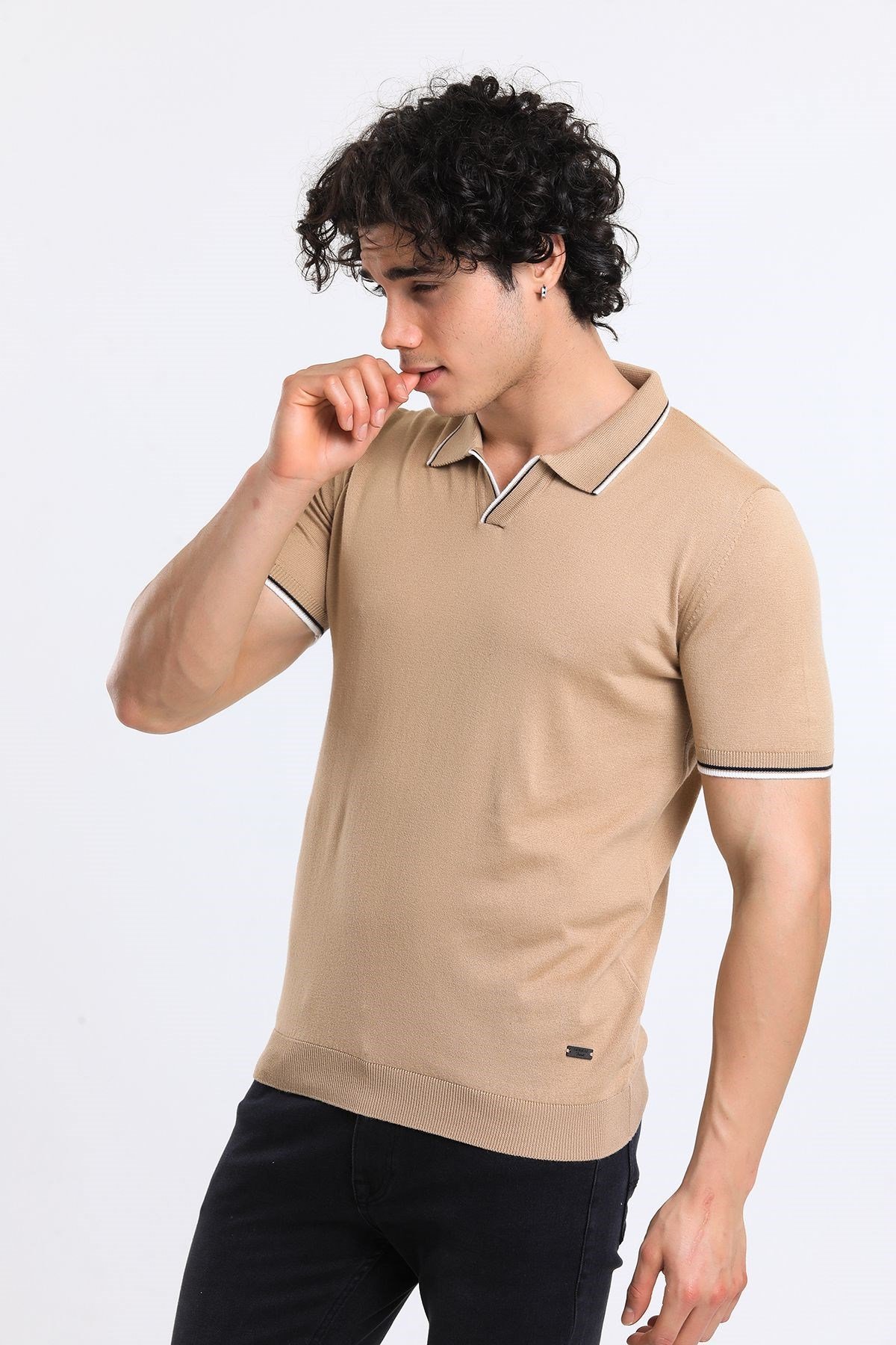 Soylu Trend  I soylutrend.comT-SHİRTSoylu Trend2001CAMELErkek Polo Yaka Triko T-Shirt Pamuklu Camel (2001)