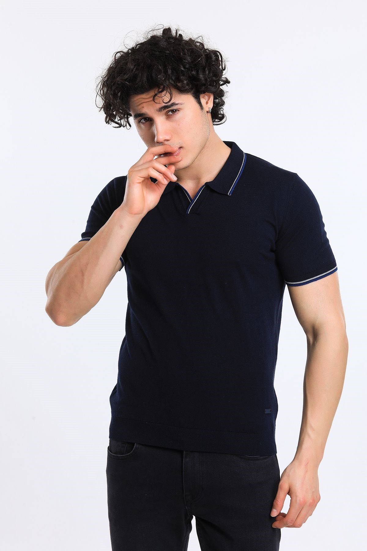 Soylu Trend  I soylutrend.comT-SHİRTSoylu Trend2001LACİVERTErkek Polo Yaka Triko T-Shirt Pamuklu Lacivert (2001)