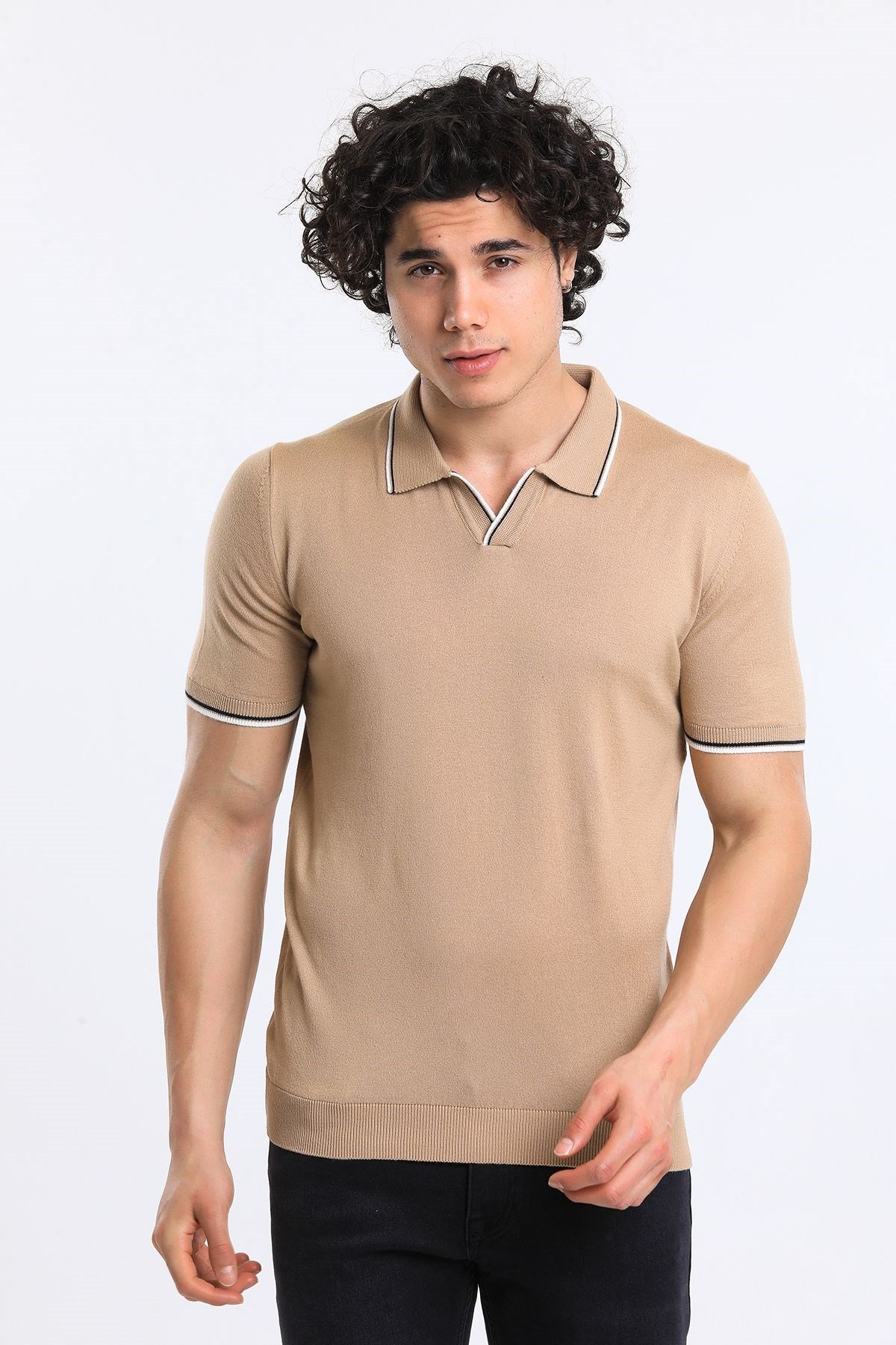 Soylu Trend  I soylutrend.comT-SHİRTSoylu Trend2001CAMELErkek Polo Yaka Triko T-Shirt Pamuklu Camel (2001)