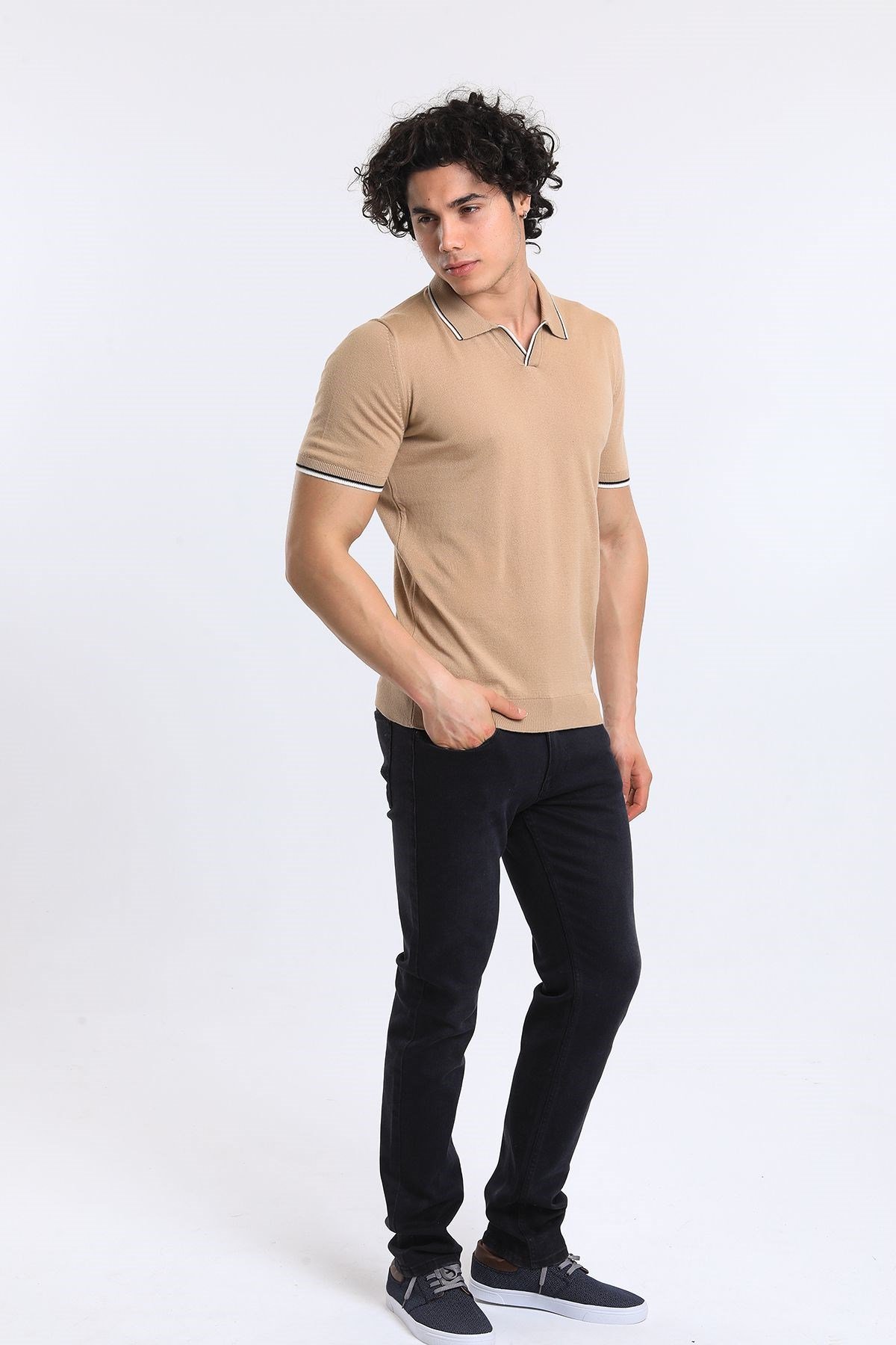 Soylu Trend  I soylutrend.comT-SHİRTSoylu Trend2001CAMELErkek Polo Yaka Triko T-Shirt Pamuklu Camel (2001)