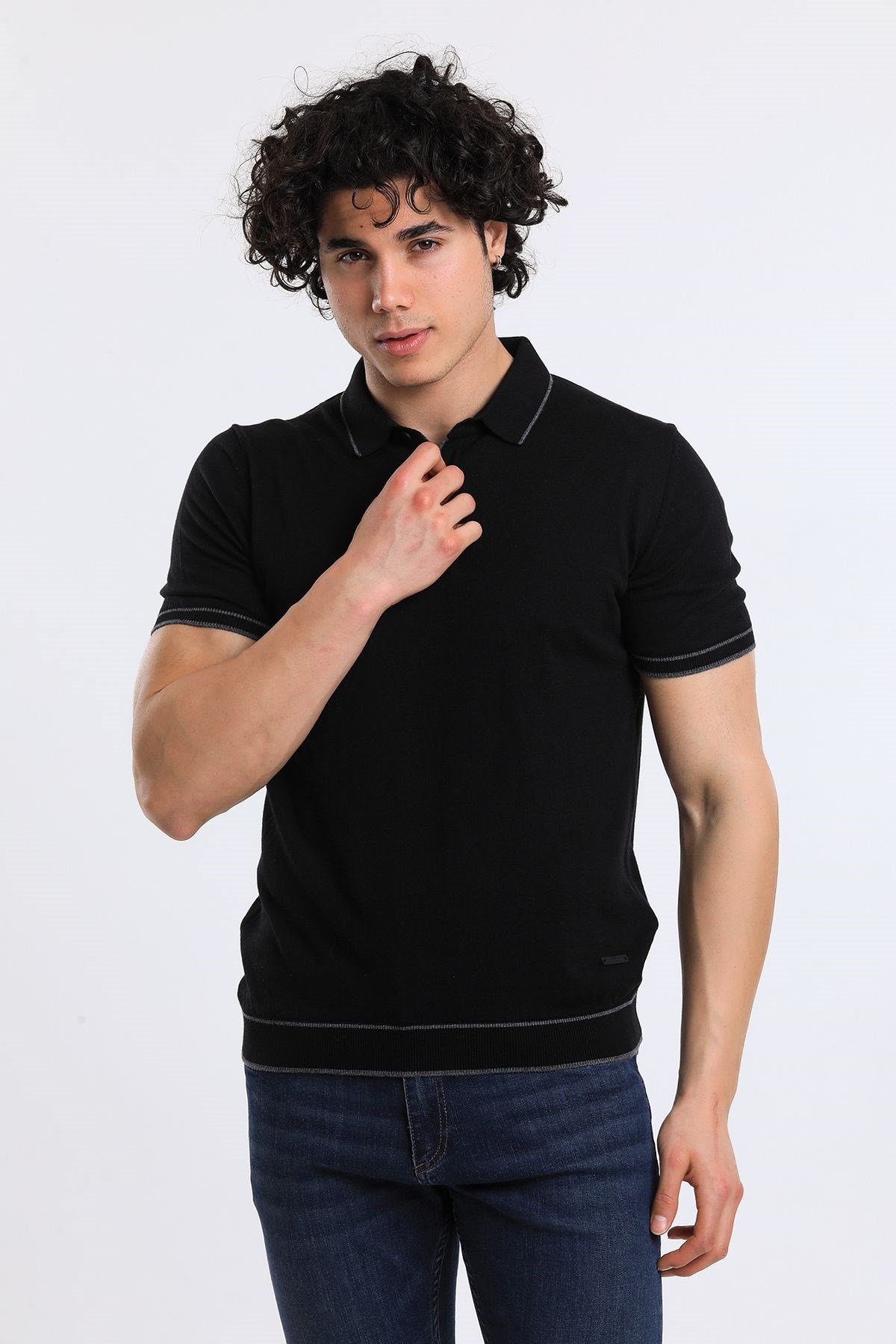 Soylu Trend  I soylutrend.comT-SHİRTSoylu Trend2002SİYAHErkek Polo Yaka Triko T-Shirt Pamuklu Siyah (2002)