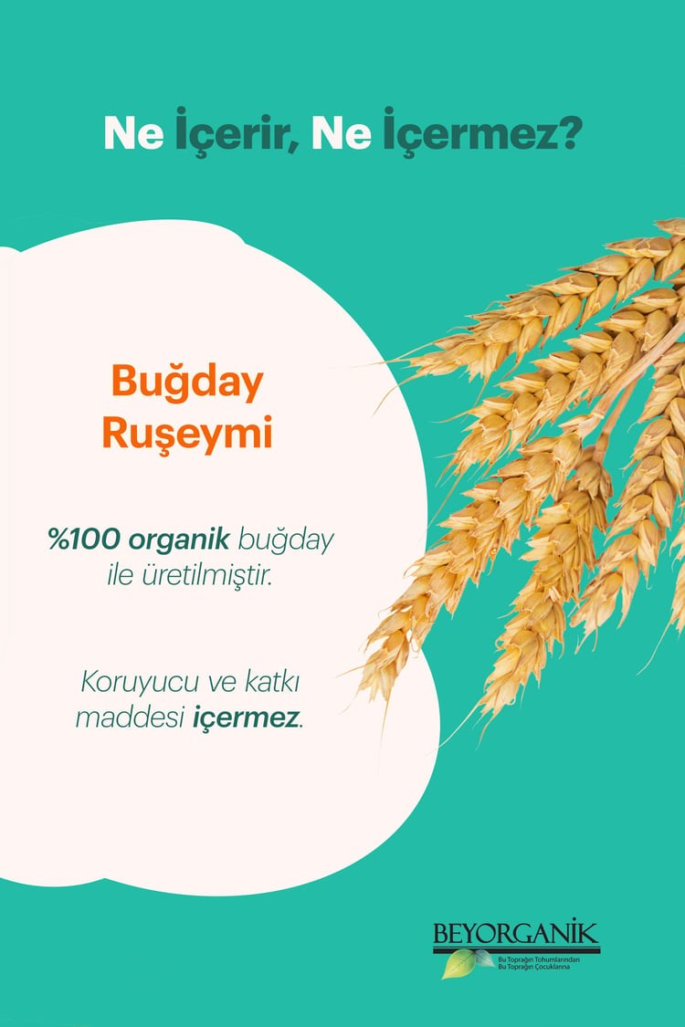 Organik Buğday Ruşeymi 250gr +8ay (Pestisit ve Aflatoksin Analizli)