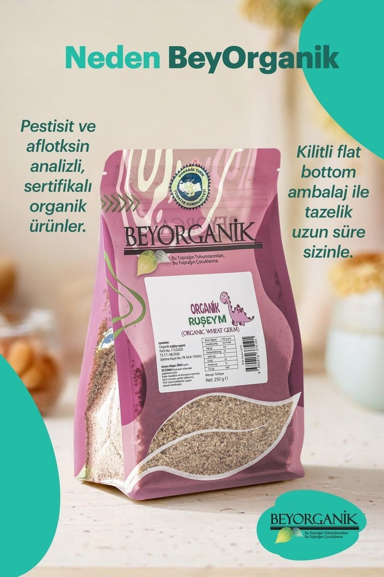Organik Buğday Ruşeymi 250gr +8ay (Pestisit ve Aflatoksin Analizli)
