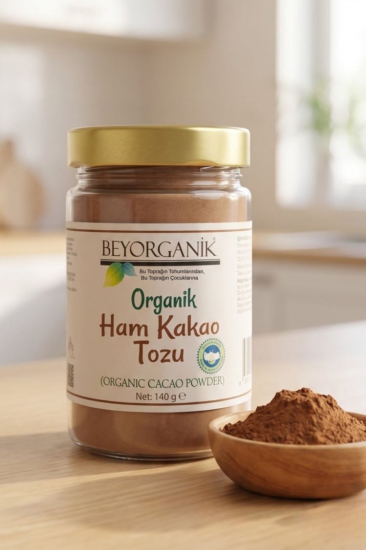 Organik Ham Kakao Tozu 140 gr (PESTİSİT ve KADMİYUM ANALİZLİ)