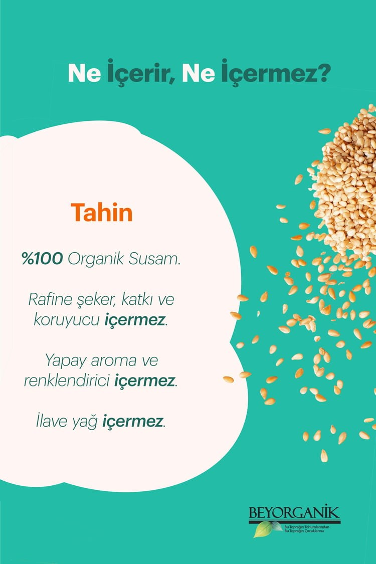 Organik Tahin 300gr (SALMONELLA ANALİZLİ)