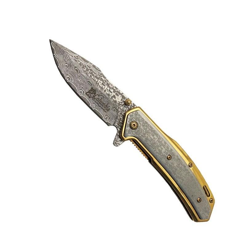 Columbia A-2120-B Damascus Şam Modeli Gold Renk Avcı Çakısı 