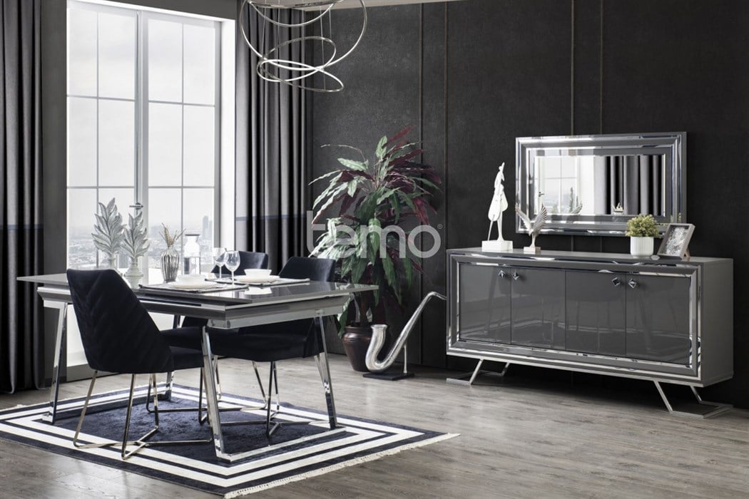 Asos Gri Yemek Odası