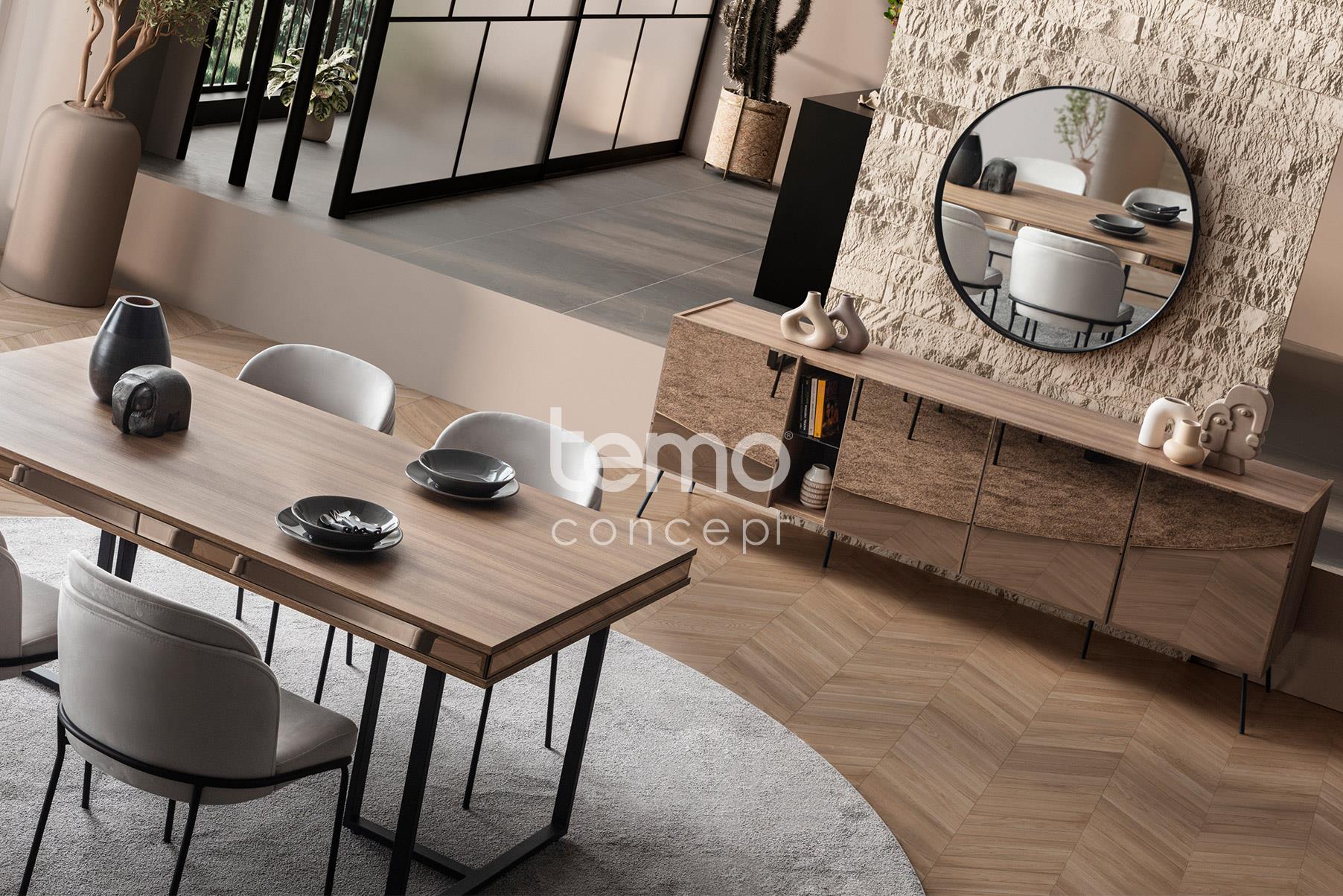 Bronze Ceviz Yemek Odası