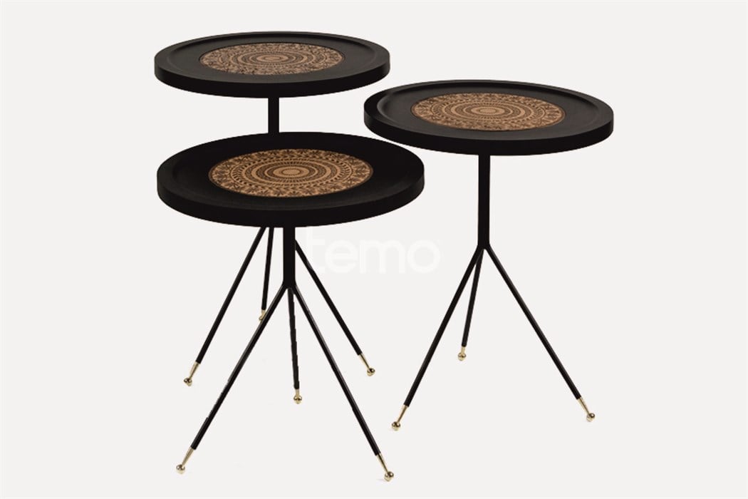 MANDALA BLACK ZİGON SEHPA