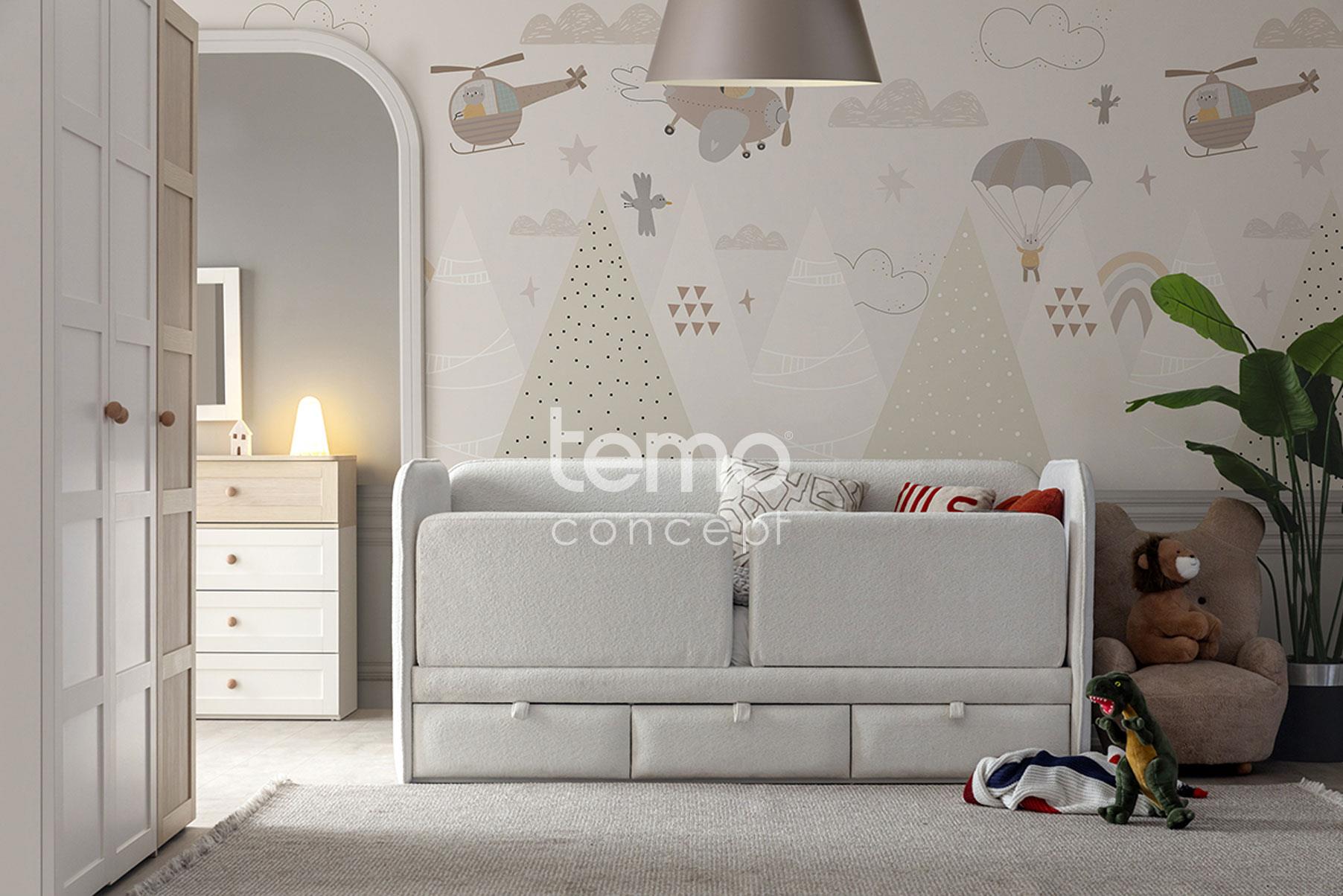 Rose Kumaş Toddler Karyola