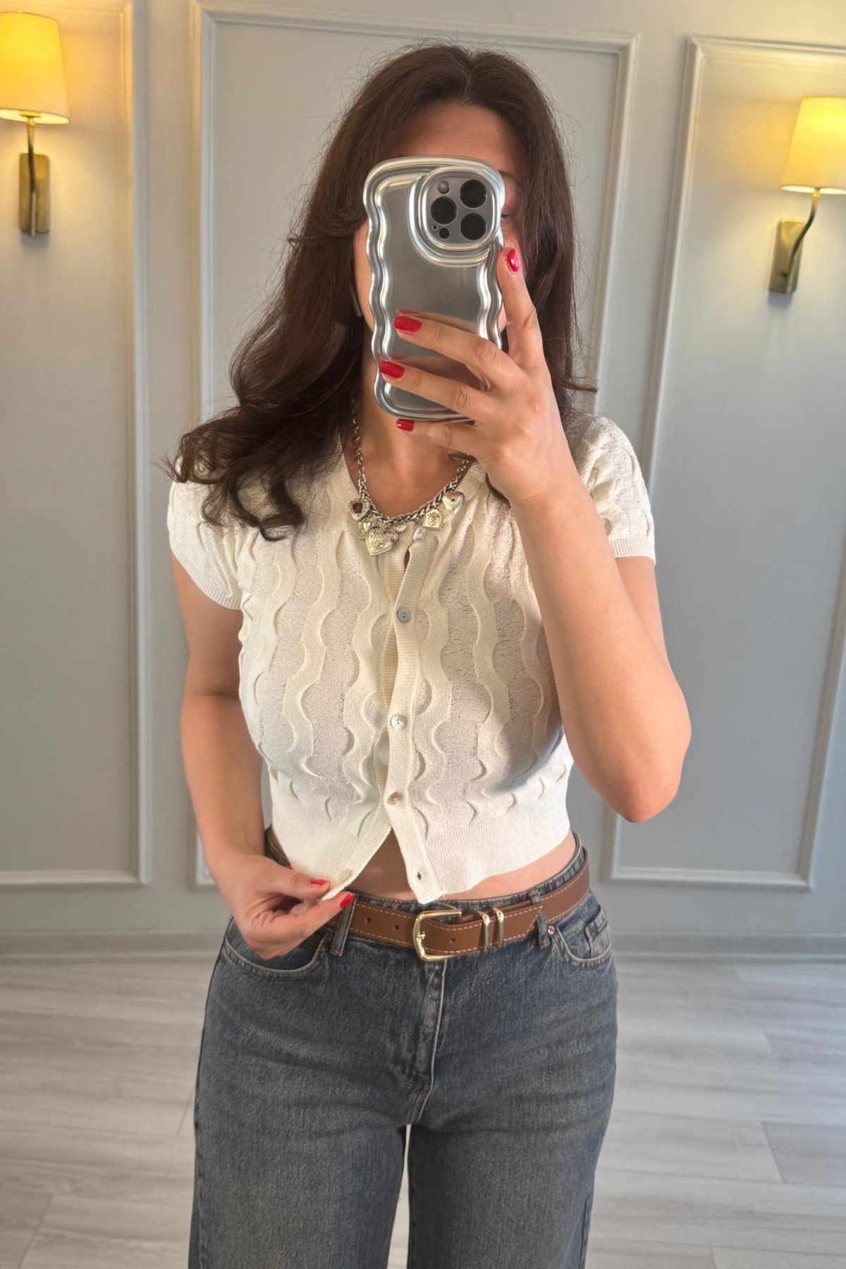 Dilvin Mini Hırka Ekru