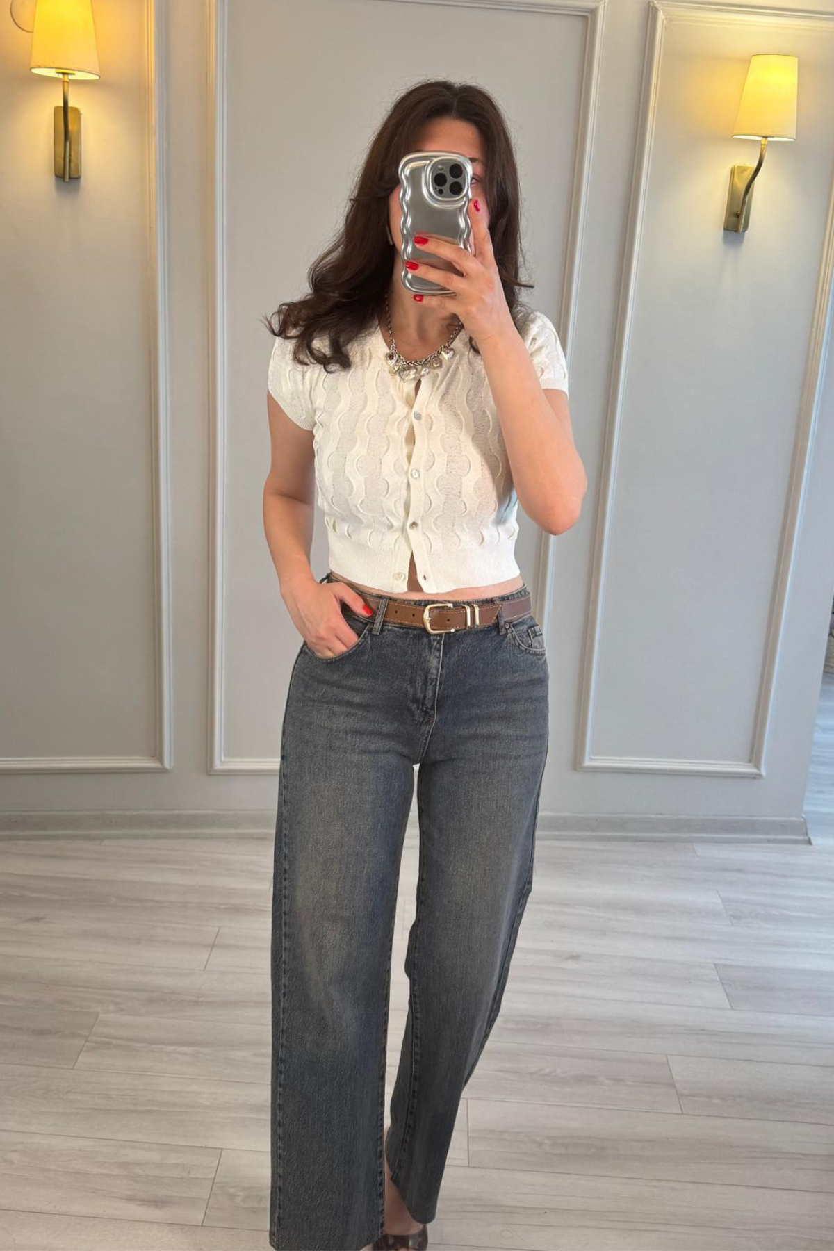 Dilvin Mini Hırka Ekru