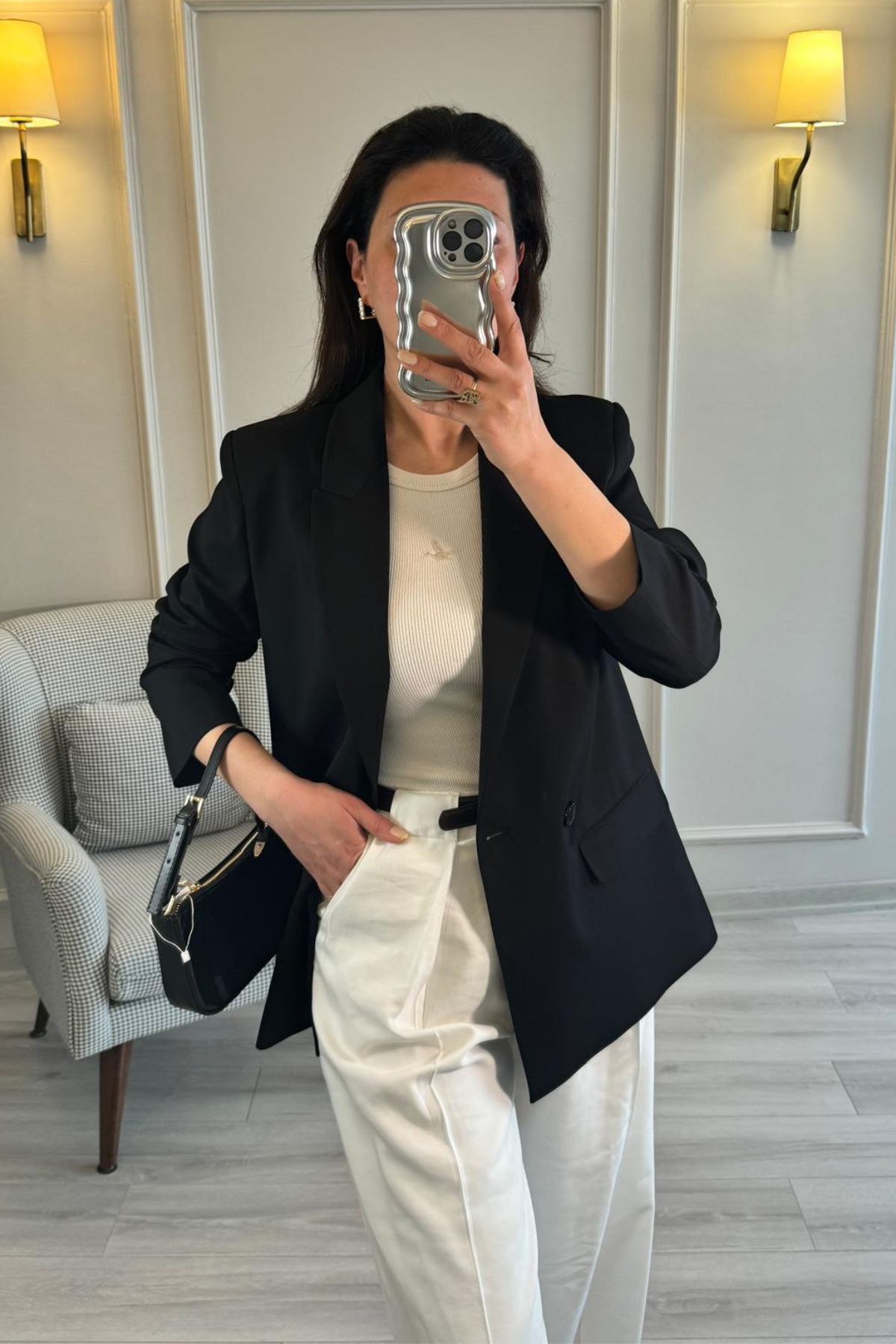 Dilvin Oversize Blazer Ceket Siyah