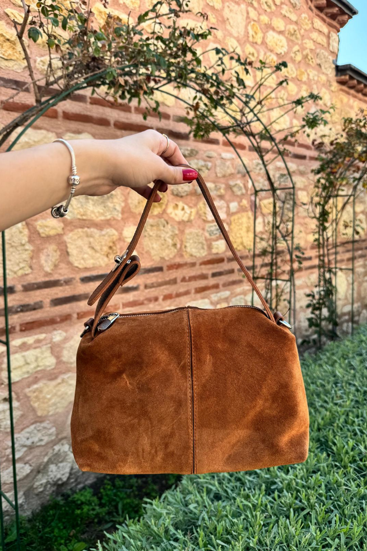 Gerçek Süet Deri Postacı Model Çanta Taba