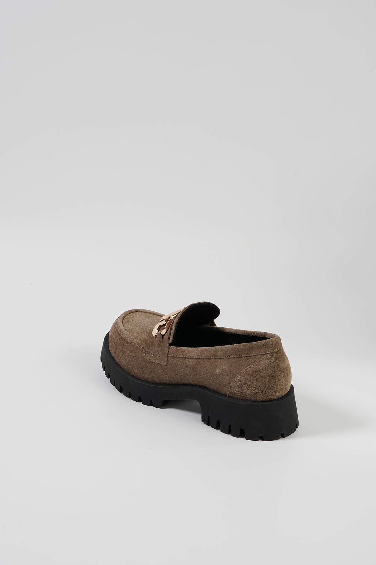 Kum Süet Kadın Loafer Ayakkabı