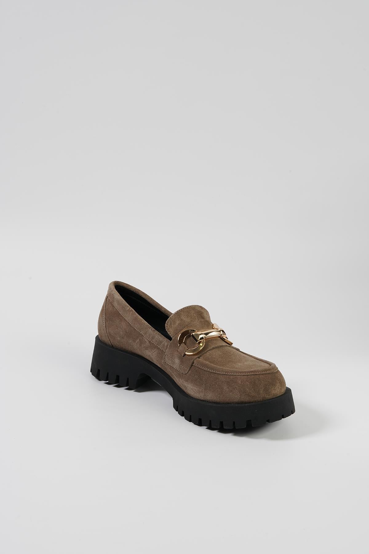 Kum Süet Kadın Loafer Ayakkabı