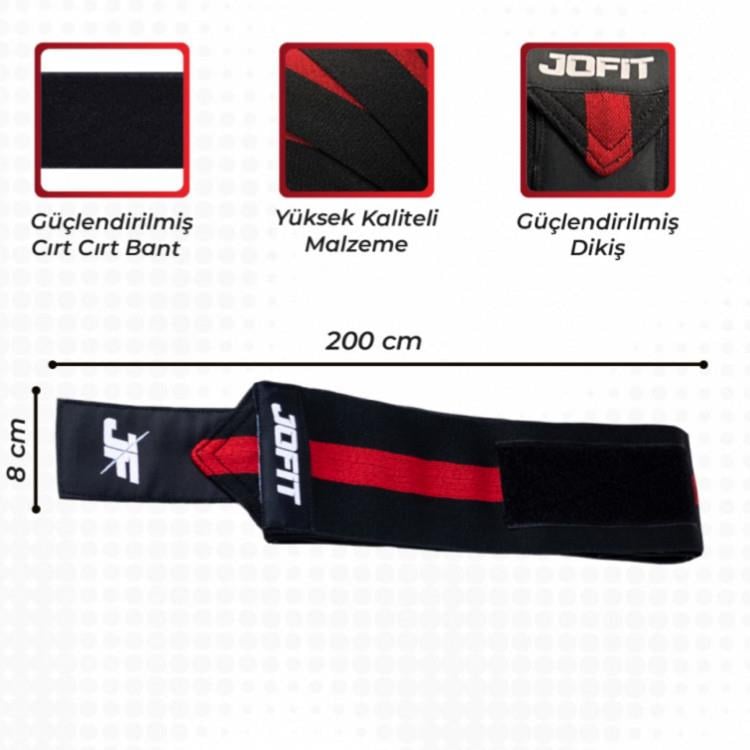 JoFit Knee Wraps Siyah - Kırmızı