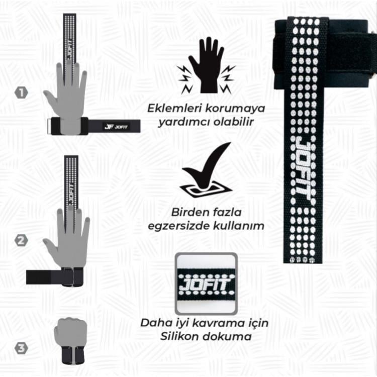 JoFit Pro Lifting Straps Beyaz