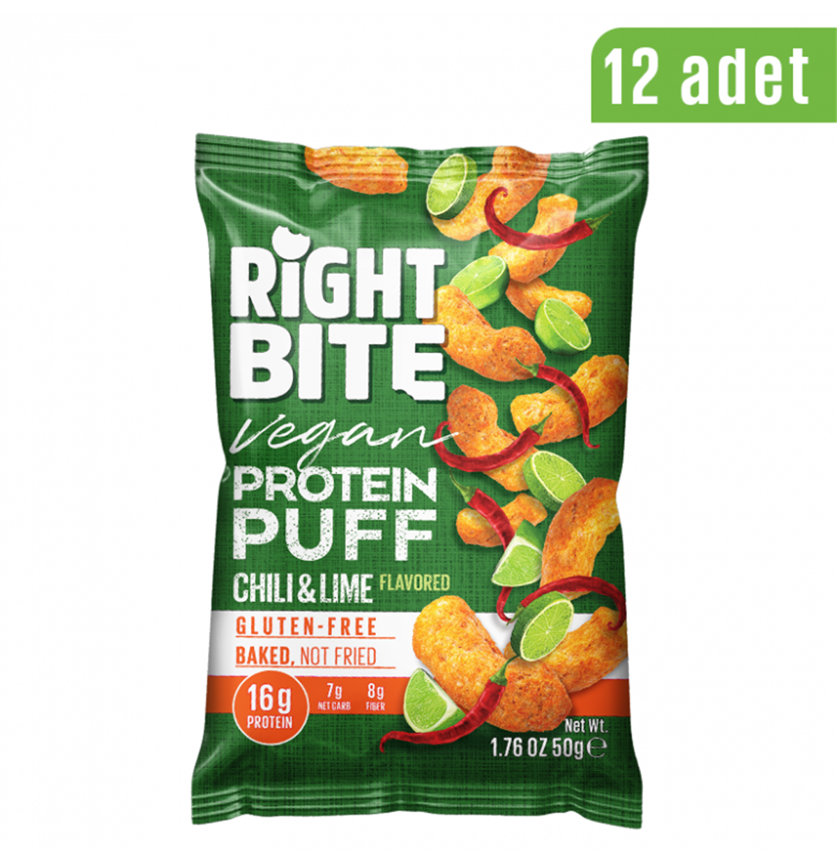Right Bite Protein Buff Chili Lime 12 Adet x 50 Gram
